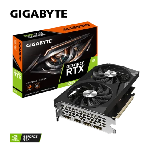 Gigabyte GeForce RTX 3050 WINDFORCE OC V2 8GB GDDR6 Graphics Card - GV-N3050WF2OCV2-8GD