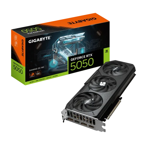 Gigabyte GeForce RTX 5050 GAMING OC 8G Graphics Card with 8GB GDDR6 and NVIDIA Blackwell DLSS 4 - GV-N5050GAMING-OC-8GD