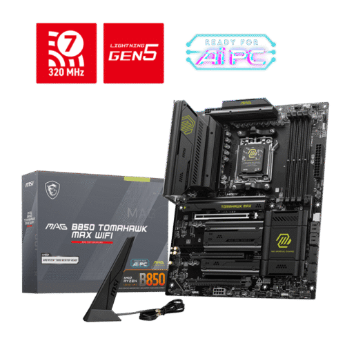 MSI MAG B850 TOMAHAWK MAX WIFI Gaming Motherboard AMD B850 AM5 DDR5 8400+MT/s PCIe 5.0 Wi-Fi 7