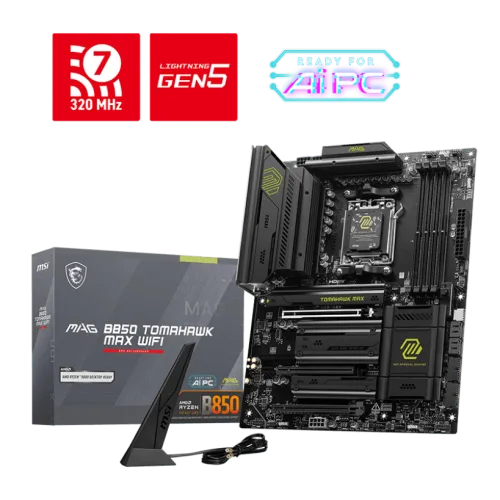 MSI MAG B850 TOMAHAWK MAX WIFI Gaming Motherboard AMD B850 AM5 DDR5 8400+MT/s PCIe 5.0 Wi-Fi 7