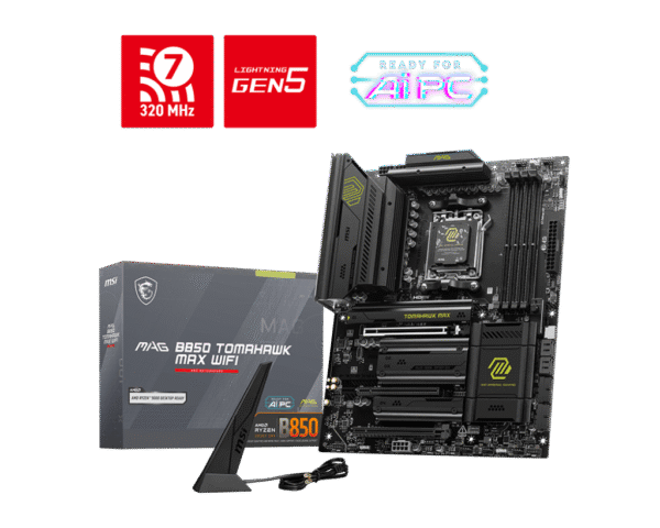 MSI MAG B850 TOMAHAWK MAX WIFI Gaming Motherboard AMD B850 AM5 DDR5 8400+MT/s PCIe 5.0 Wi-Fi 7
