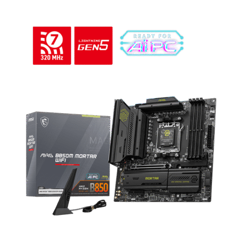 MSI MAG B850M MORTAR WIFI Gaming Motherboard AMD B850 AM5 DDR5 8200+MT/s PCIe 5.0 Wi-Fi 7