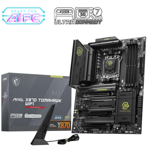 MSI MAG X870 TOMAHAWK WIFI Gaming Motherboard AMD X870 AM5 DDR5 8400+MT/s PCIe 5.0 Wi-Fi 7