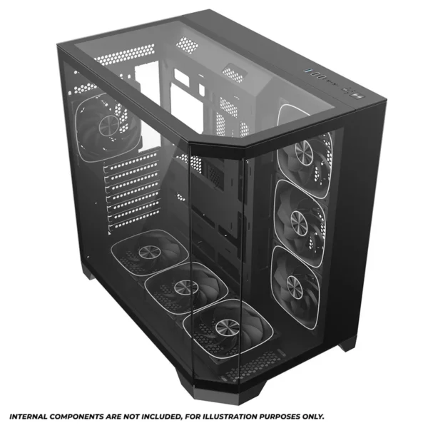 Coolman Zentra Luxe ATX Vision PC Case Black with Tempered Glass Panels and 360mm AIO Support - COOLMAN ZENTRA LUXE BLACK
