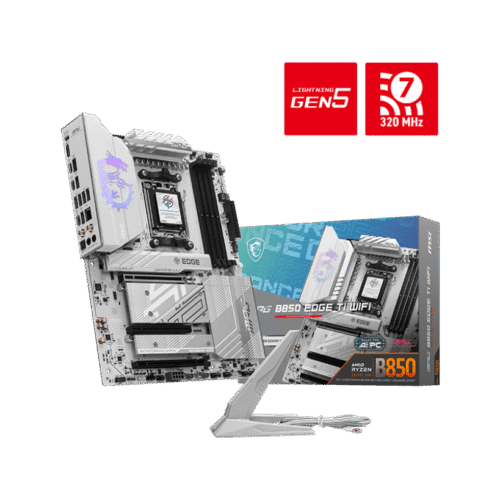 MSI MPG B850 EDGE TI WIFI White Gaming Motherboard AMD B850 AM5 DDR5 8400+MT/s PCIe 5.0 Wi-Fi 7