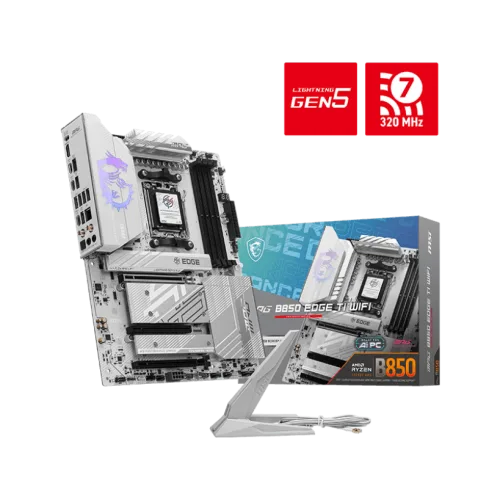 MSI MPG B850 EDGE TI WIFI White Gaming Motherboard AMD B850 AM5 DDR5 8400+MT/s PCIe 5.0 Wi-Fi 7