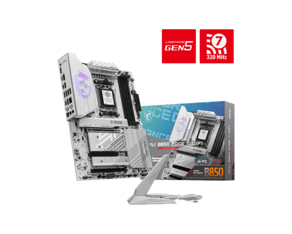MPG B850 EDGE TI WIFI 1 MSI MPG B850 EDGE TI WIFI White Gaming Motherboard AMD B850 AM5 DDR5 8400+MT/s PCIe 5.0 Wi-Fi 7