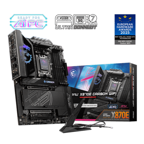 MSI MPG X870E CARBON WIFI Gaming Motherboard AMD X870E AM5 DDR5 8400+MT/s PCIe 5.0 Wi-Fi 7