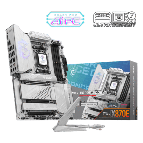 MSI MPG X870E EDGE TI WIFI Gaming Motherboard AMD X870E AM5 DDR5 8400+MT/s PCIe 5.0 Wi-Fi 7