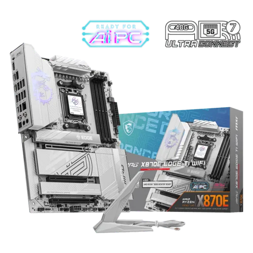 MSI MPG X870E EDGE TI WIFI Gaming Motherboard AMD X870E AM5 DDR5 8400+MT/s PCIe 5.0 Wi-Fi 7