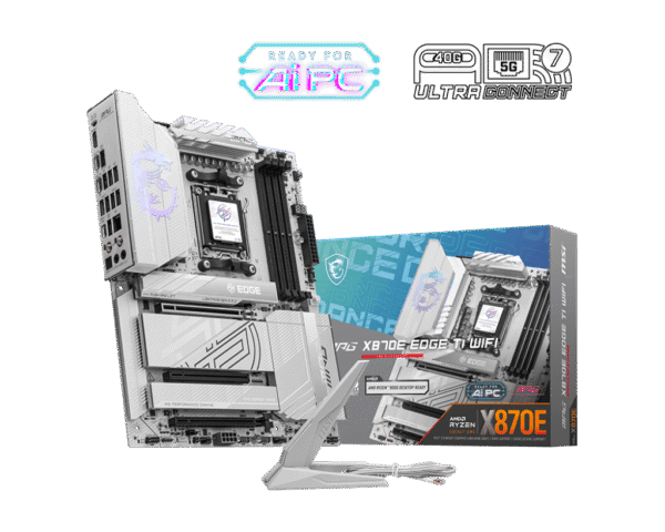 MSI MPG X870E EDGE TI WIFI Gaming Motherboard AMD X870E AM5 DDR5 8400+MT/s PCIe 5.0 Wi-Fi 7