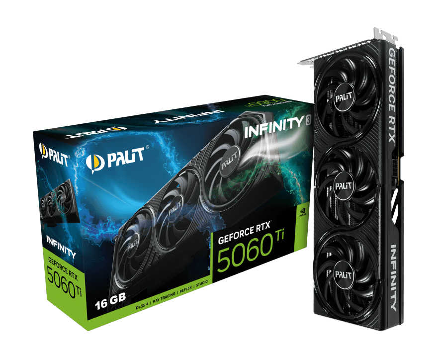 Palit GeForce RTX 5060 Ti Infinity 3 16GB GDDR7 Graphics Card – NE7506T019T1-GB2061S...