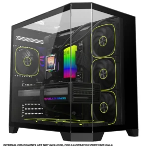Coolman Zentra Luxe ATX Vision PC Case Black with Tempered Glass Panels and 360mm AIO Support - COOLMAN ZENTRA LUXE BLACK