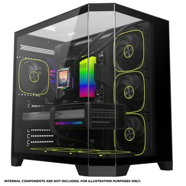 Coolman Zentra Luxe ATX Vision PC Case Black with Tempered Glass Panels and 360mm AIO Support - COOLMAN ZENTRA LUXE BLACK