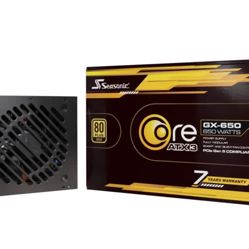 Seasonic Core GX-650 ATX 3.1 and PCIe 5.1 White 80 PLUS Gold Fully Modular Power Supply - SRP-CGX651-A5A32SF