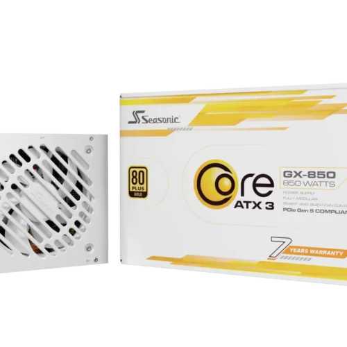 Seasonic CORE GX-850 ATX 3.1 and PCIe 5.1 V2 White 80 PLUS Gold Fully Modular ATX Power Supply - SRP-CGX851-A5A32SF White