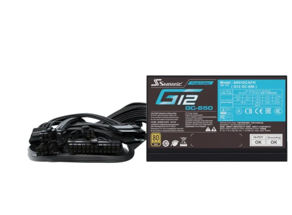 SSP-650RT2 4 Seasonic G12 GC-650 (2024) 80 PLUS Gold Non-Modular ATX Power Supply - SSP-650RT2