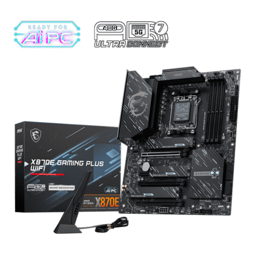 MSI X870E GAMING PLUS WIFI Gaming Motherboard AMD X870E AM5 DDR5 8200+MT/s PCIe 5.0 Wi-Fi 7