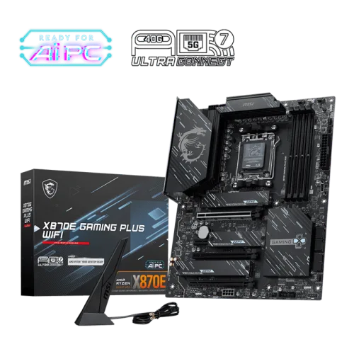 MSI X870E GAMING PLUS WIFI Gaming Motherboard AMD X870E AM5 DDR5 8200+MT/s PCIe 5.0 Wi-Fi 7