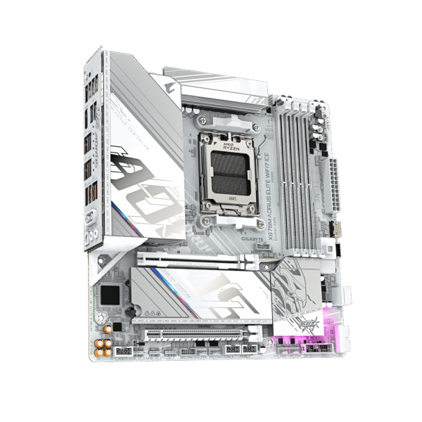 X870M AORUS ELITE WIFI7 ICE-04 GIGABYTE X870M A ELITE WIFI7 ICE micro-ATX AMD X870 AM5 DDR5 PCIe 5.0 Motherboard - GA-X870M-A-ELITE-WF7-ICE