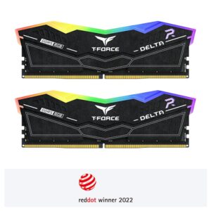 TEAMGROUP T-Force Delta RGB DDR5 32GB (2x16GB) 6000MHz CL38 Intel XMP 3.0 & AMD EXPO RGB Black Desktop Memory - FF3D532G6000HC38JDC01