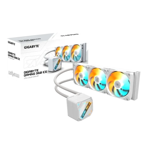 Gigabyte GAMING 360 ICE 360mm ARGB White AIO Liquid Cooler EZ-Chain Fans GP-GIGABYTE-GME-360I
