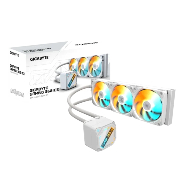 Gigabyte GAMING 360 ICE 360mm ARGB White AIO Liquid Cooler EZ-Chain Fans GP-GIGABYTE-GME-360I