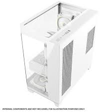 Coolman Zentra Luxe ATX Vision PC Case White with Tempered Glass Panels and 360mm AIO Support - COOLMAN ZENTRA LUXE WHITE