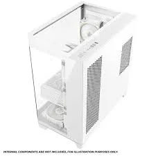Coolman Zentra Luxe ATX Vision PC Case White with Tempered Glass Panels and 360mm AIO Support - COOLMAN ZENTRA LUXE WHITE