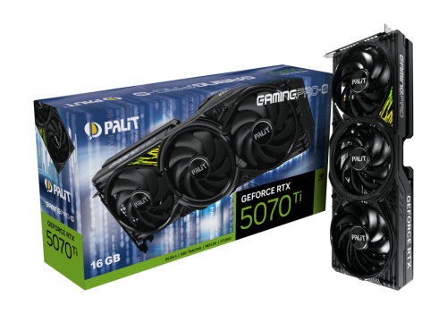 Palit GeForce RTX 5070 Ti GamingPro-S (Slim) 16GB GDDR7 Graphics Card with NVIDIA Blackwell and DLSS 4 - NE7507T019T2-GB2031U