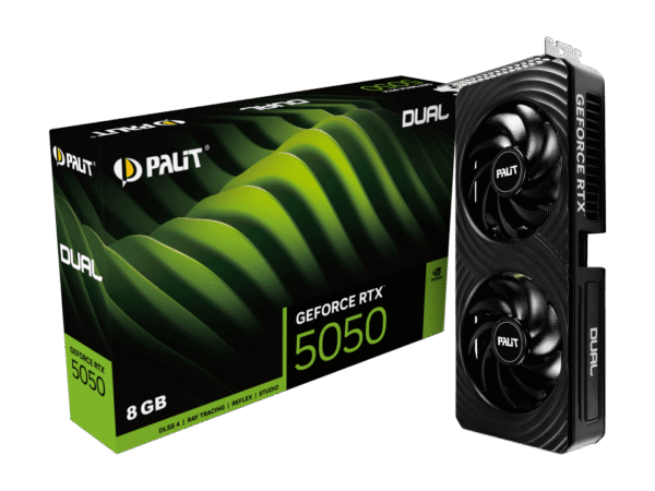 Palit GeForce RTX 5050 Dual 8GB GDDR6 2572MHz 2560 CUDA 128-bit PCIe 5.0 HDMI 2.1b DP2.1b - NE65050019P1-GB2070D