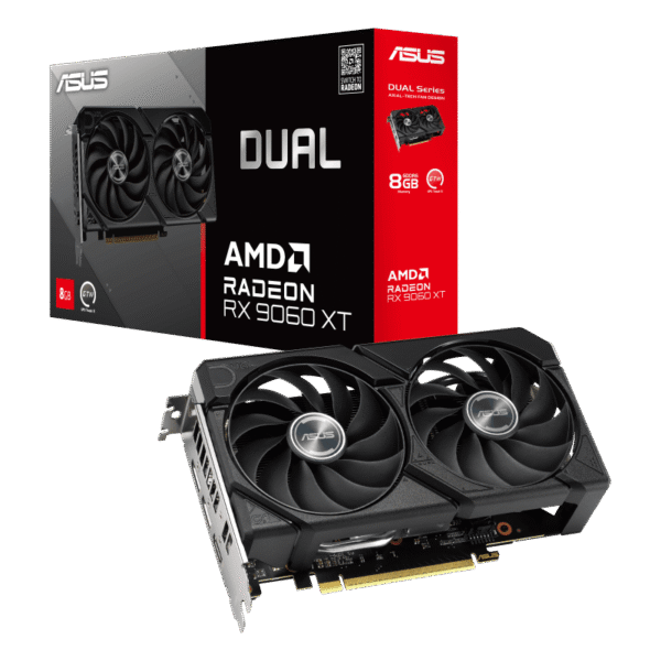 ASUS Dual Radeon RX 9060 XT 8G GDDR6 Graphics Card with RDNA 4 and 3150 MHz Boost Clock - DUAL-RX9060XT-8G