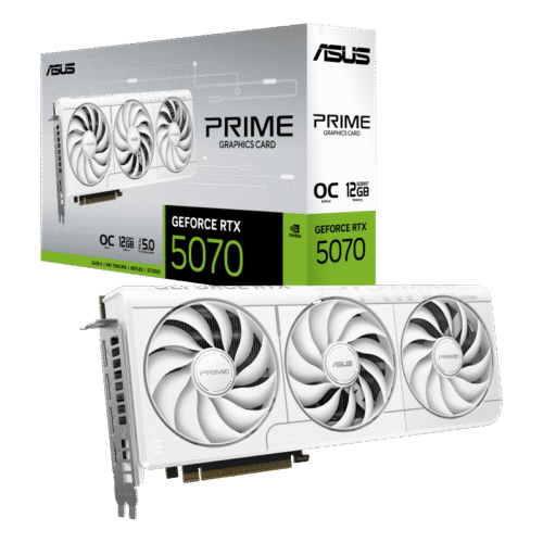 ASUS PRIME GeForce RTX 5070 White OC Edition 12GB GDDR7 2587MHz 6144 CUDA 192-bit PCIe 5.0 - PRIME-RTX5070-O12G-WHITE