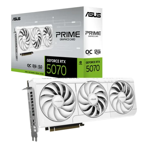 ASUS PRIME GeForce RTX 5070 White OC Edition 12GB GDDR7 2587MHz 6144 CUDA 192-bit PCIe 5.0 - PRIME-RTX5070-O12G-WHITE