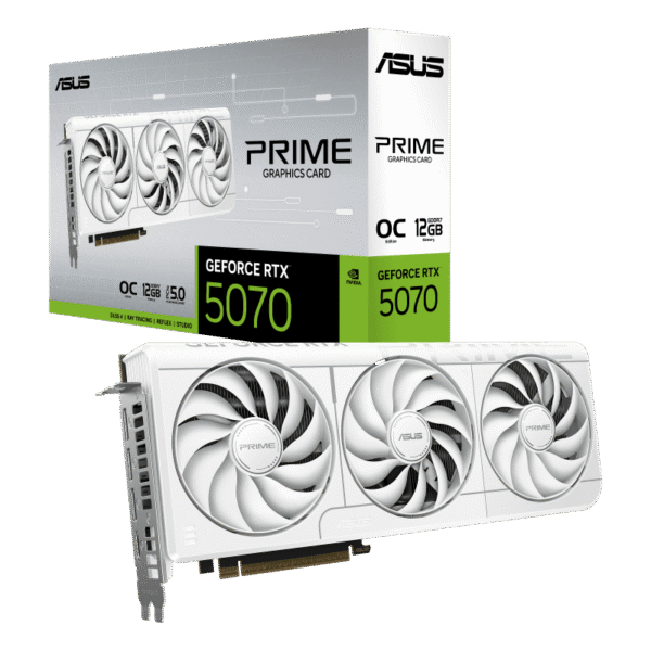 ASUS PRIME GeForce RTX 5070 White OC Edition 12GB GDDR7 2587MHz 6144 CUDA 192-bit PCIe 5.0 - PRIME-RTX5070-O12G-WHITE