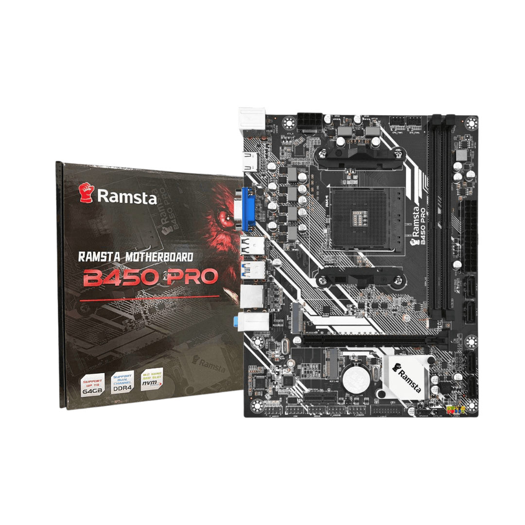 Ramsta B450 PRO mATX M.2 VGA HDMI DDR4 AM4 Motherboard