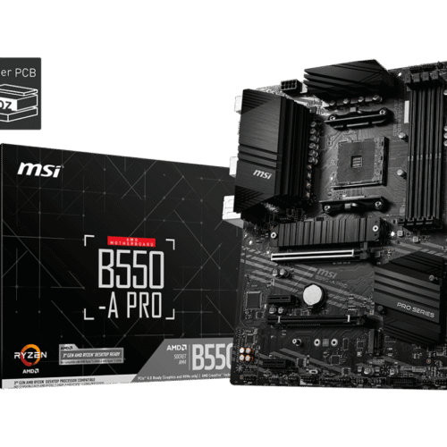 MSI B550-A PRO AM4 ATX Motherboard DDR4 4400+ MHz PCIe 4.0 CrossFire - B550-A PRO
