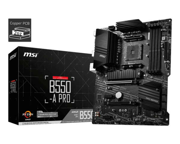 MSI B550-A PRO AM4 ATX Motherboard DDR4 4400+ MHz PCIe 4.0 CrossFire - B550-A PRO