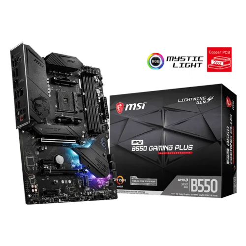 MSI MPG B550 GAMING PLUS AM4 ATX Motherboard DDR4 4400+ MHz PCIe 4.0 CrossFire - MPG B550 GAMING PLUS