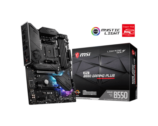 1024 (4) MSI MPG B550 GAMING PLUS AM4 ATX Motherboard DDR4 4400+ MHz PCIe 4.0 CrossFire - MPG B550 GAMING PLUS