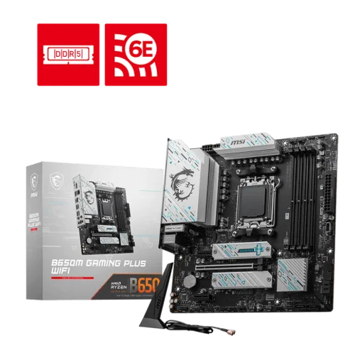 MSI B650M GAMING PLUS WIFI Micro ATX AM5 DDR5 PCIe 4.0 Wi-Fi 6E 2.5G LAN Motherboard