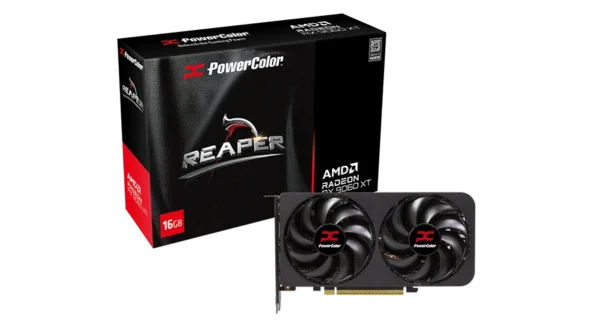 PowerColor Reaper AMD Radeon RX 9060 XT 16GB GDDR6 PCIe 5.0 Graphics Card - RX9060XT 16G-A