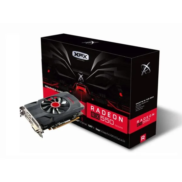 5d21065e06e895a262487527_550packing XFX AMD Radeon RX 550 4GB GDDR5 Core Edition PCIe 3.0 1203MHz 512 Stream Processors with SF Fansink - RX-550P4SFG5