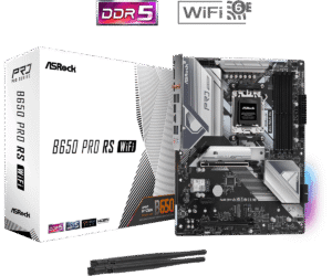 B650 Pro RS WiFi(L1) ASRock B650 Pro RS WiFi ATX Motherboard, AMD B650, AM5 Socket, DDR5 7200+(OC), PCIe 4.0, WiFi 6E, 2.5G LAN, Realtek ALC897 Audio, USB 3.2 Gen2x2