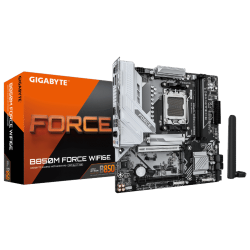 Gigabyte B850M FORCE WIFI6E AM5 Micro ATX Motherboard DDR5 9600MT/s PCIe 5.0 Wi-Fi 6E 2.5GbE LAN - GA-B850M-FORCE-WF6E