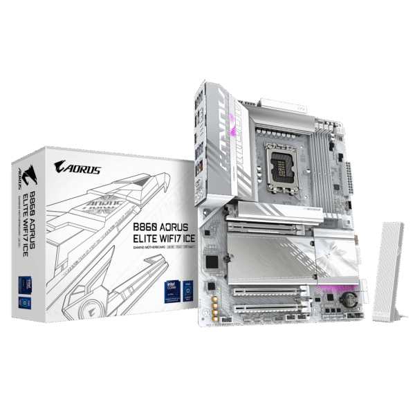Gigabyte B860 AORUS ELITE WIFI7 ICE LGA1851 ATX Motherboard DDR5 9200MT/s PCIe 5.0 Wi-Fi 7 USB4 - GA-B860-A-ELITE-WF7-ICE