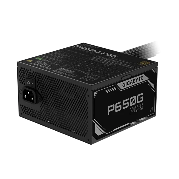 GIGABYTE P650G PCIE 5.1-03 GIGABYTE P650G PCIE 5.1 650W 80 PLUS Gold ATX 3.1 Power Supply - GP-P650G-PG5