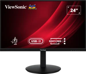 ViewSonic VG2409U-2 24-Inch Full HD Ergonomic Docking Monitor with USB-C Hub 65W Charging 100Hz Refresh Rate - VG2409U-2