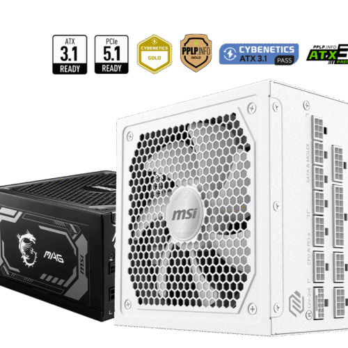 MSI MAG A1000GL PCIE5 Black 1000W 80 PLUS Gold Fully Modular Power Supply - MAG A1000GL PCIE5
