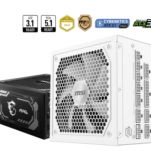 MSI MAG A1000GL PCIE5 Black 1000W 80 PLUS Gold Fully Modular Power Supply - MAG A1000GL PCIE5